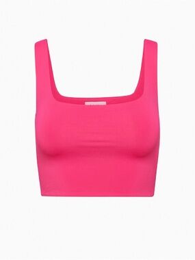 Babaton Square-Neck Seamless Crop Tank - Hot Pink